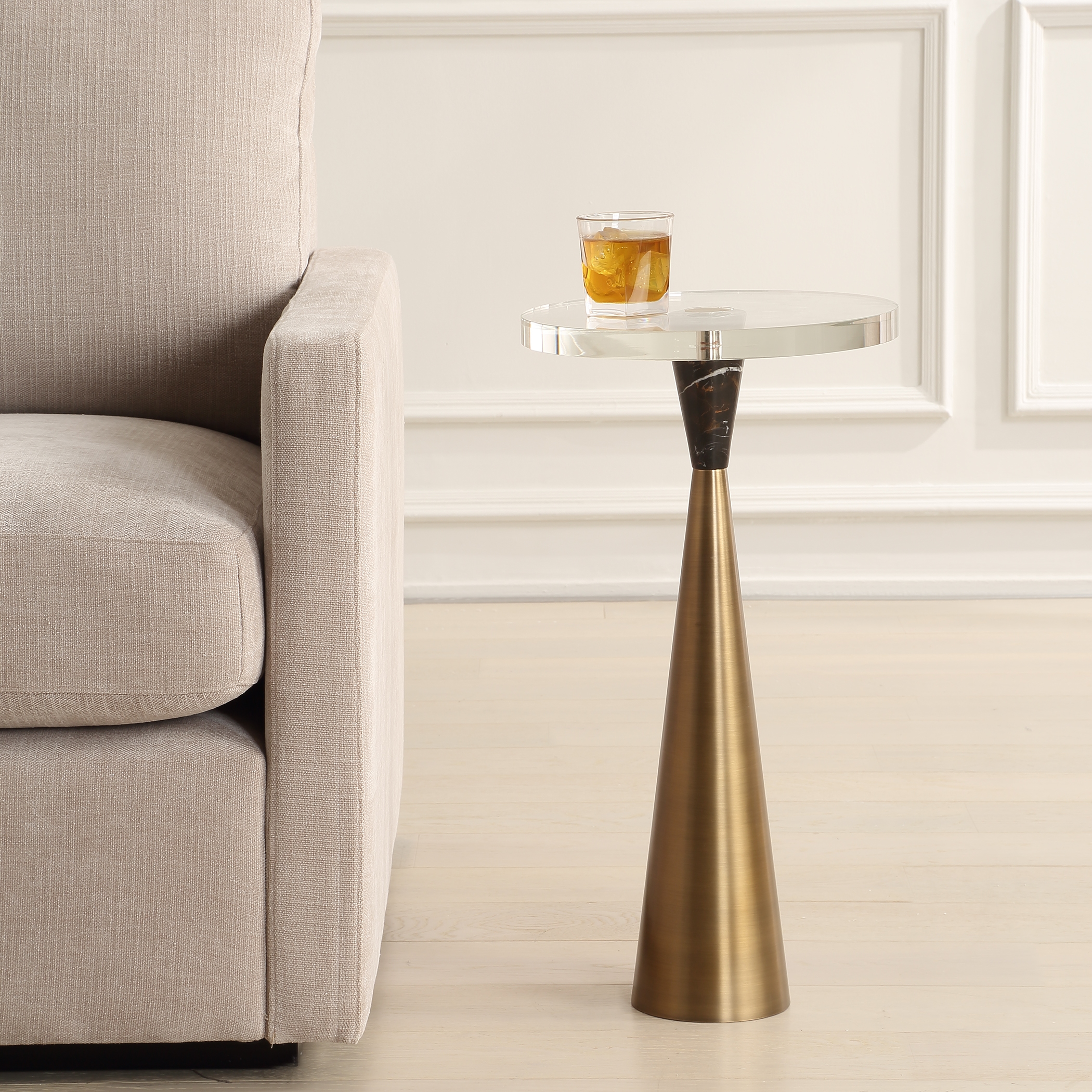 Holton Tapered Brass Accent Table