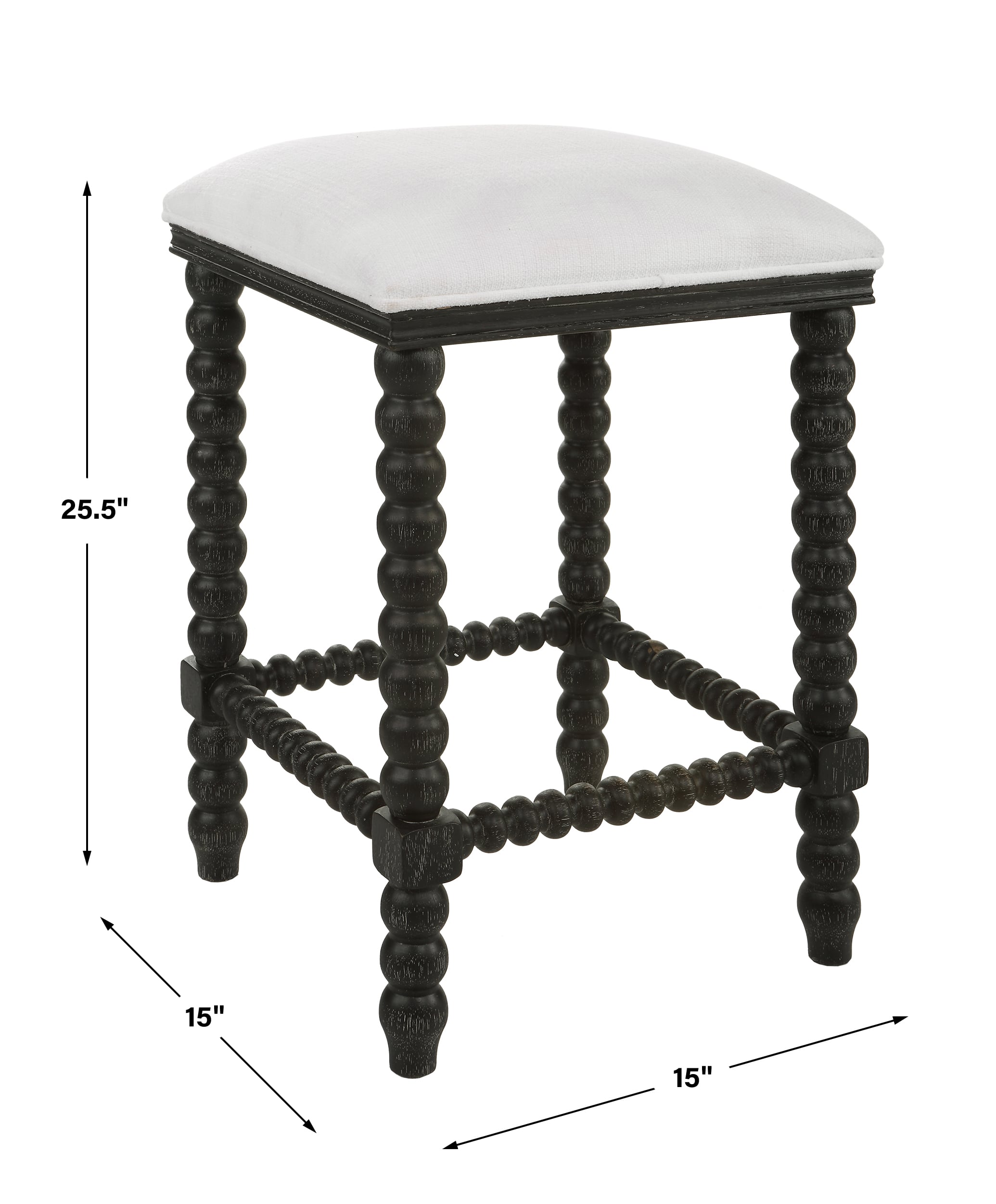 Uttermost Pryce Pryce Black Backless Counter Stool