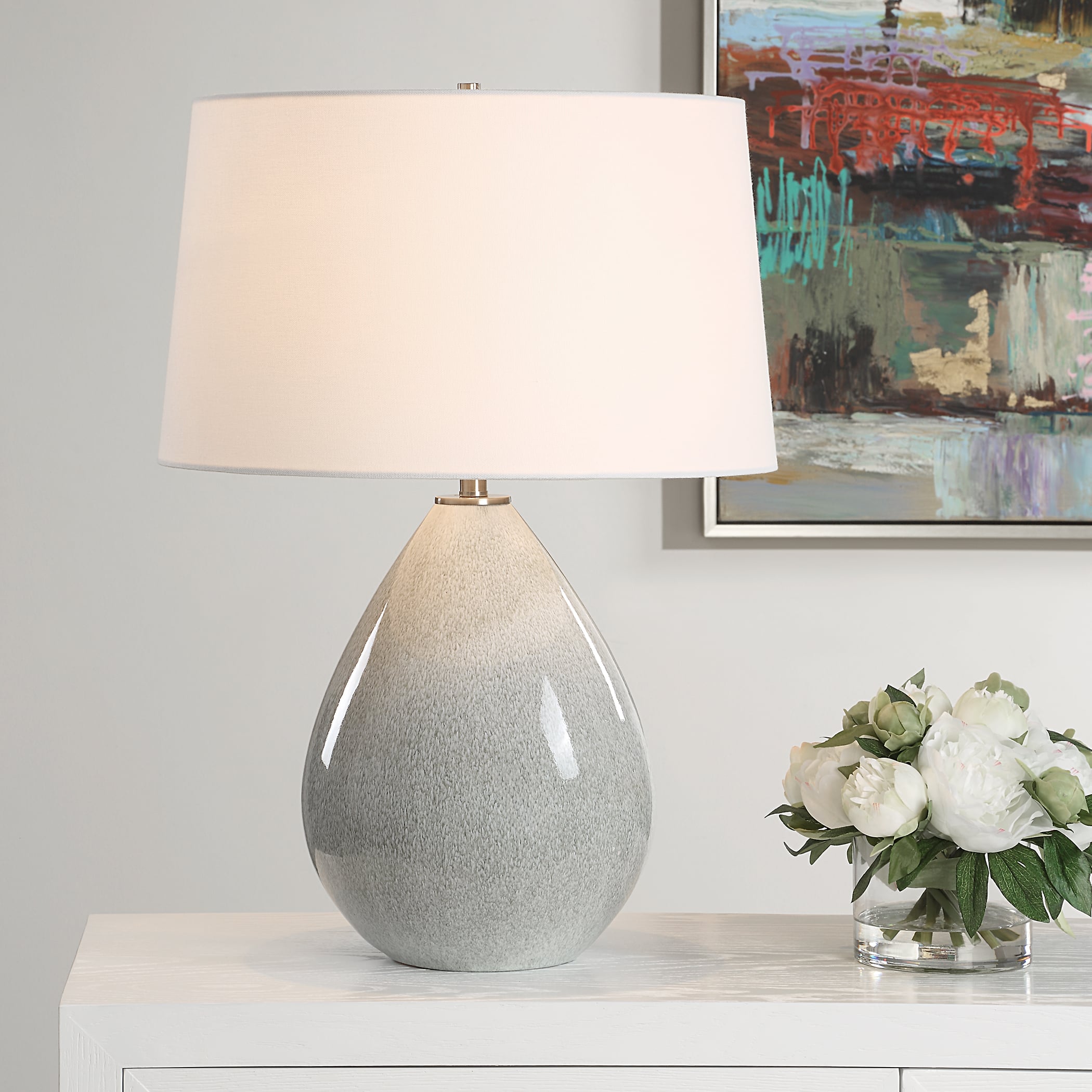 Moray Gray Glaze Table Lamp
