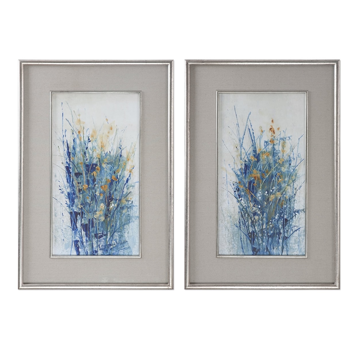 Uttermost Framed Prints Indigo Florals Framed Prints, S/2