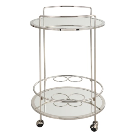 Chrome Bar Cart with Casters