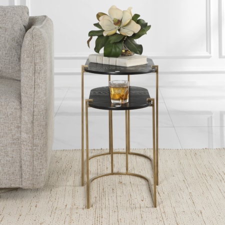 Ash Veneer Nesting Tables, Set of 2