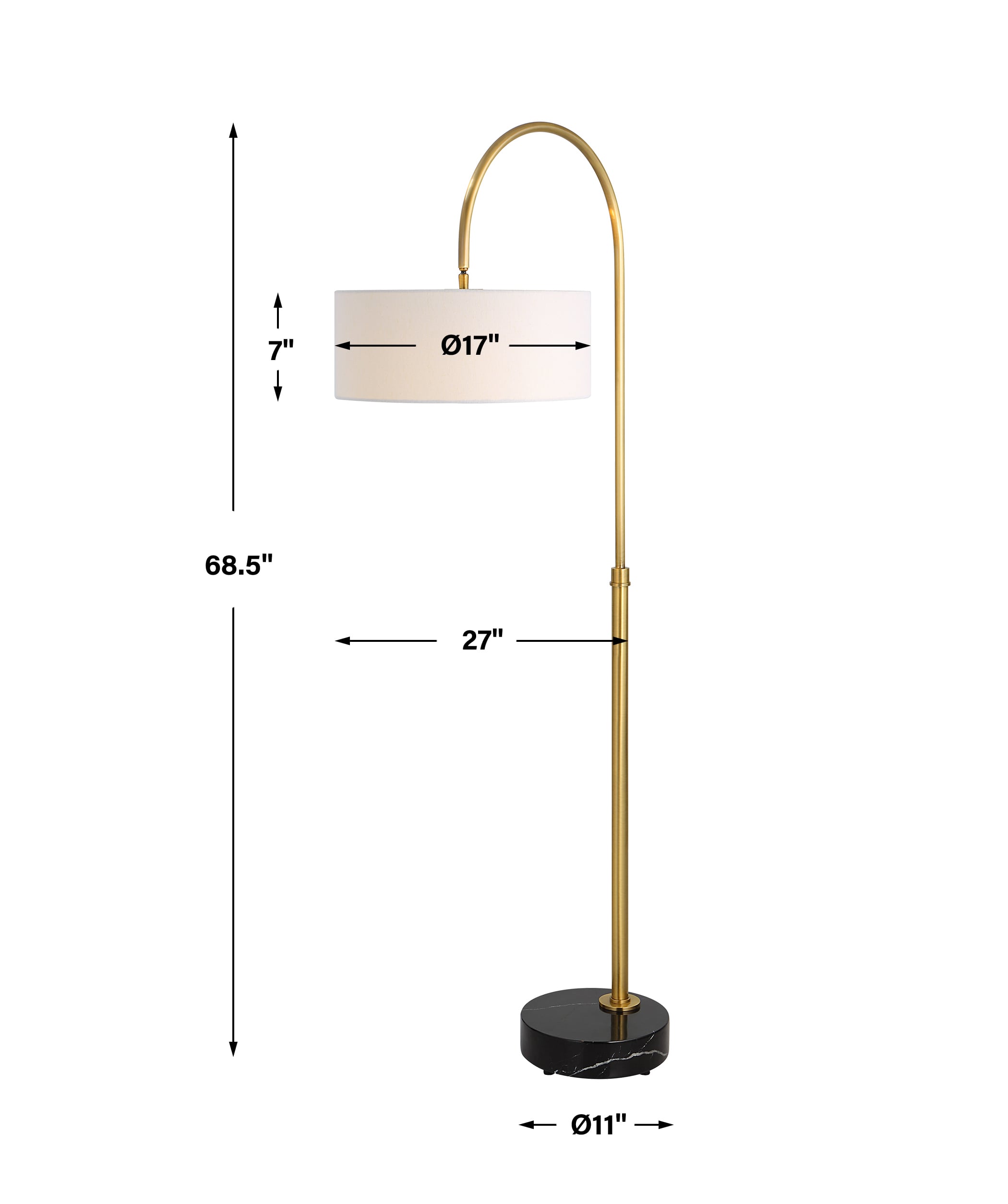 Uttermost Huxford Huxford Brass Arch Floor Lamp