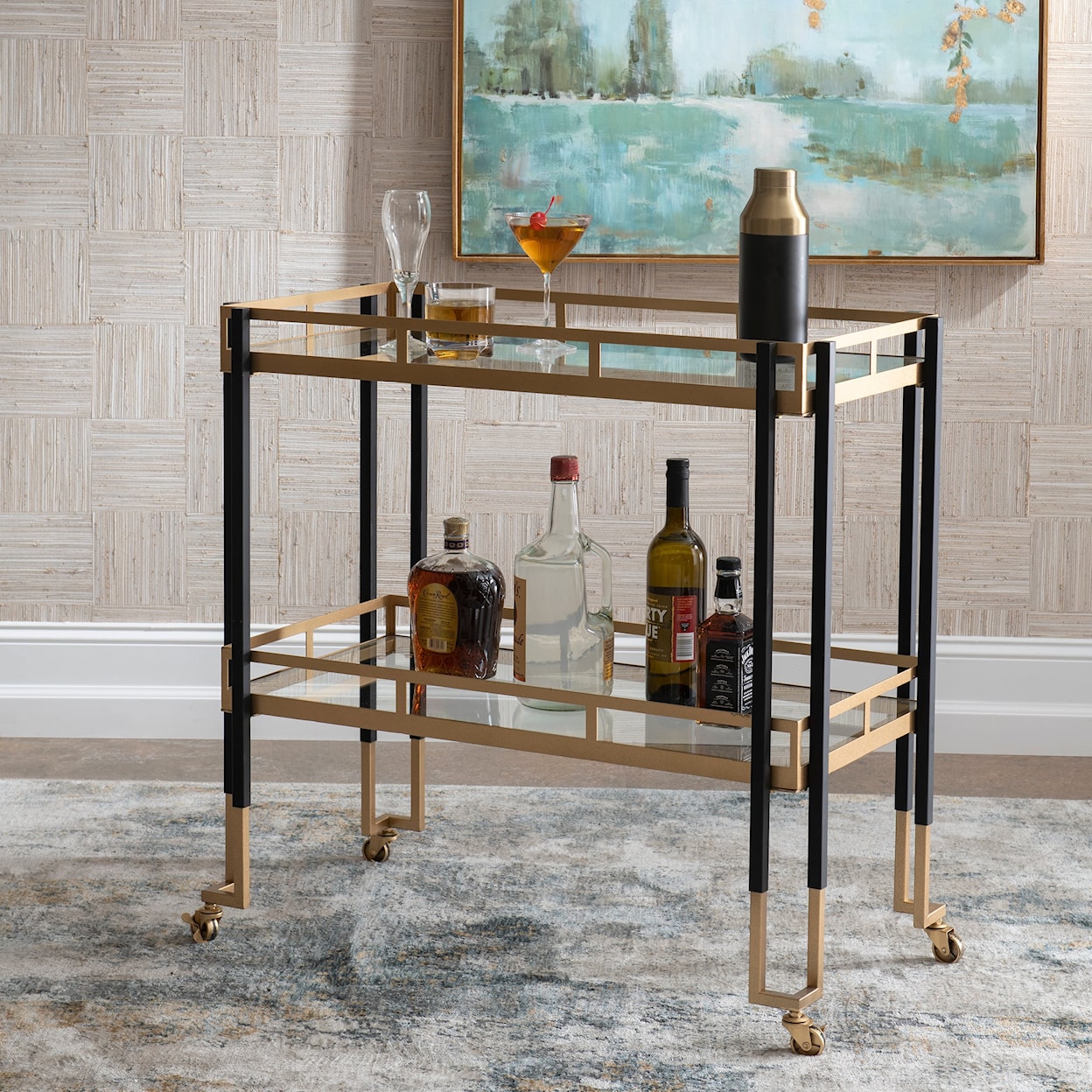 Uttermost Kentmore Kentmore Modern Bar Cart