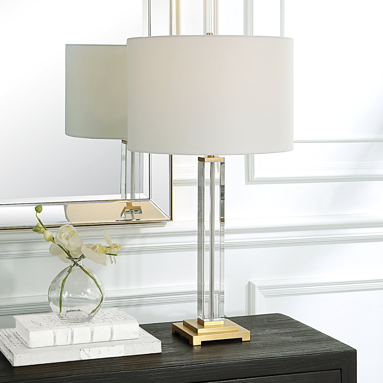 Uttermost Crystal Column Crystal Column Table Lamp