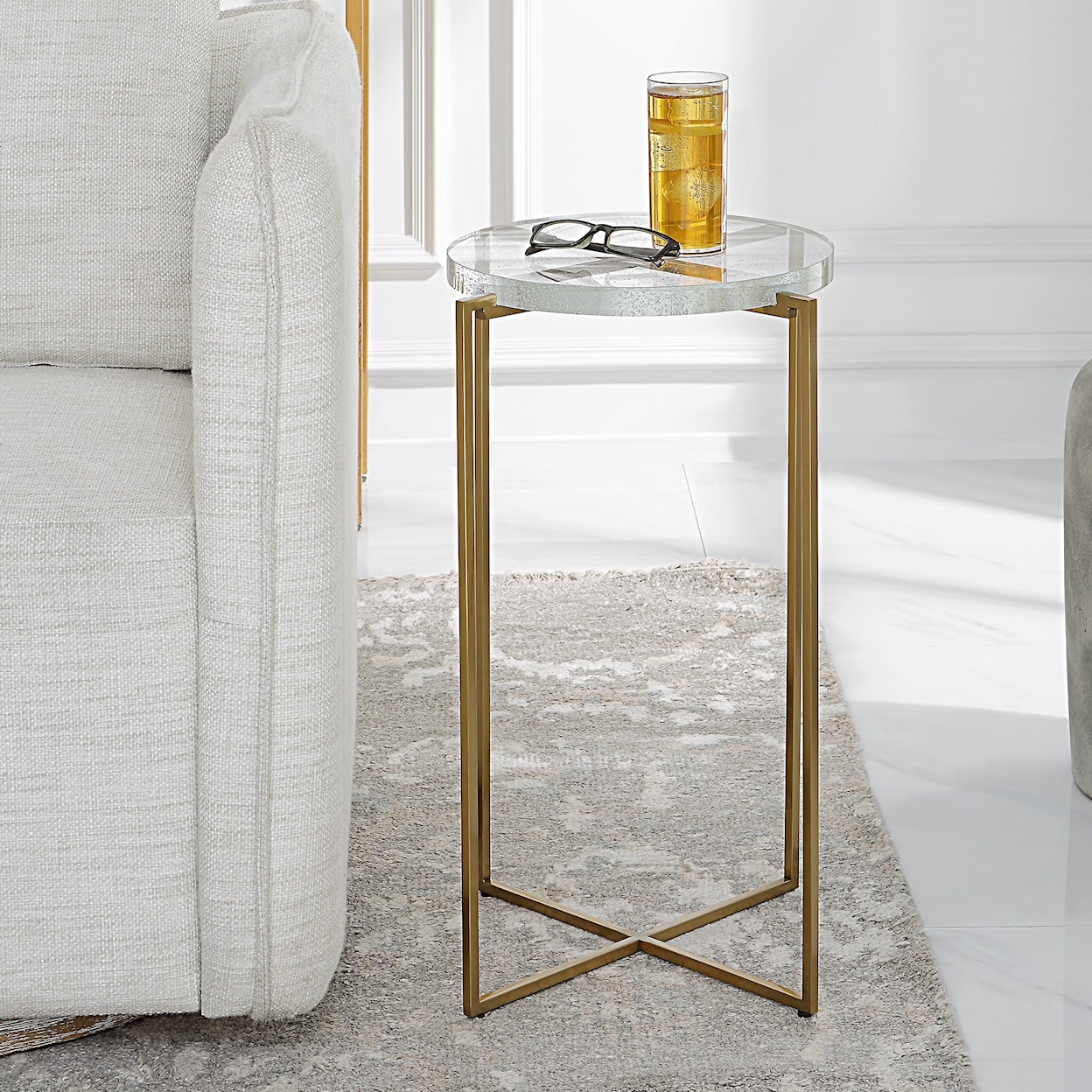 Uttermost Star-crossed Star-crossed Glass Accent Table