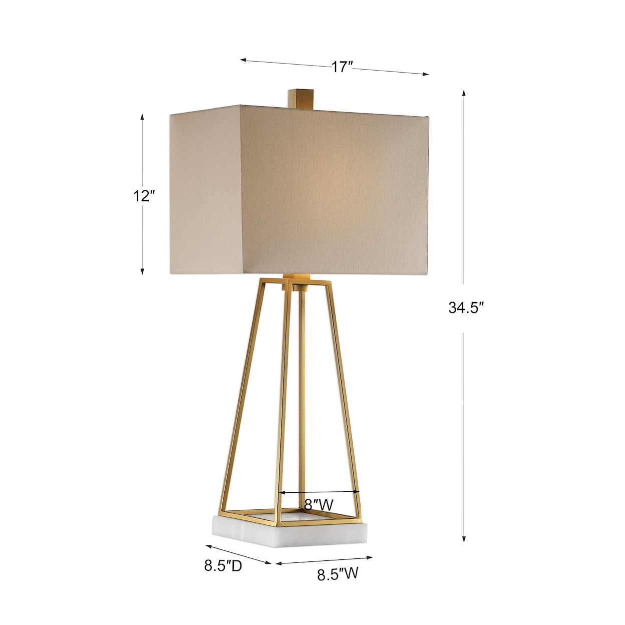 Uttermost Table Lamps Mackean Metallic Gold Lamp