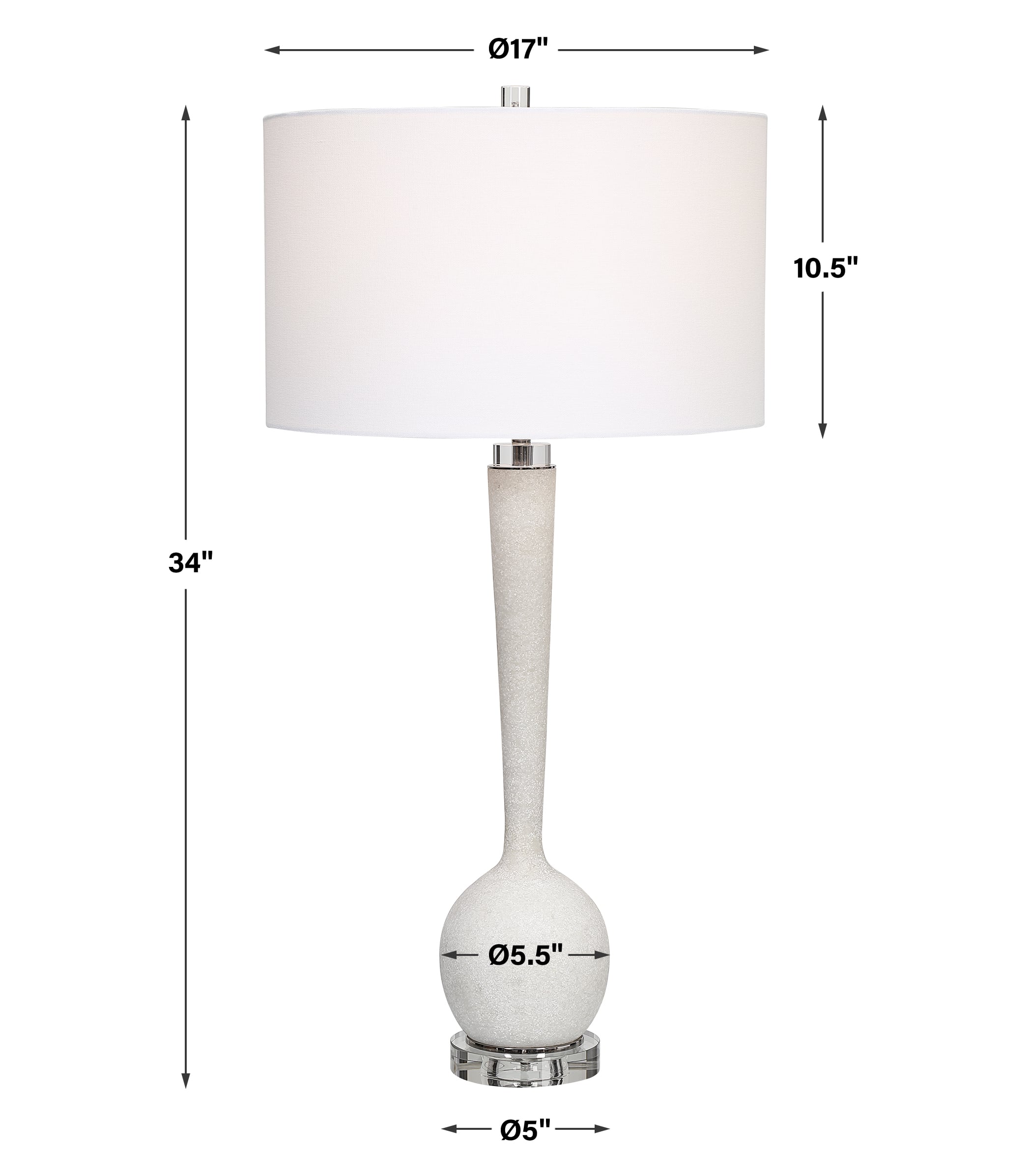 Uttermost Table Lamps Kently White Marble Table Lamp