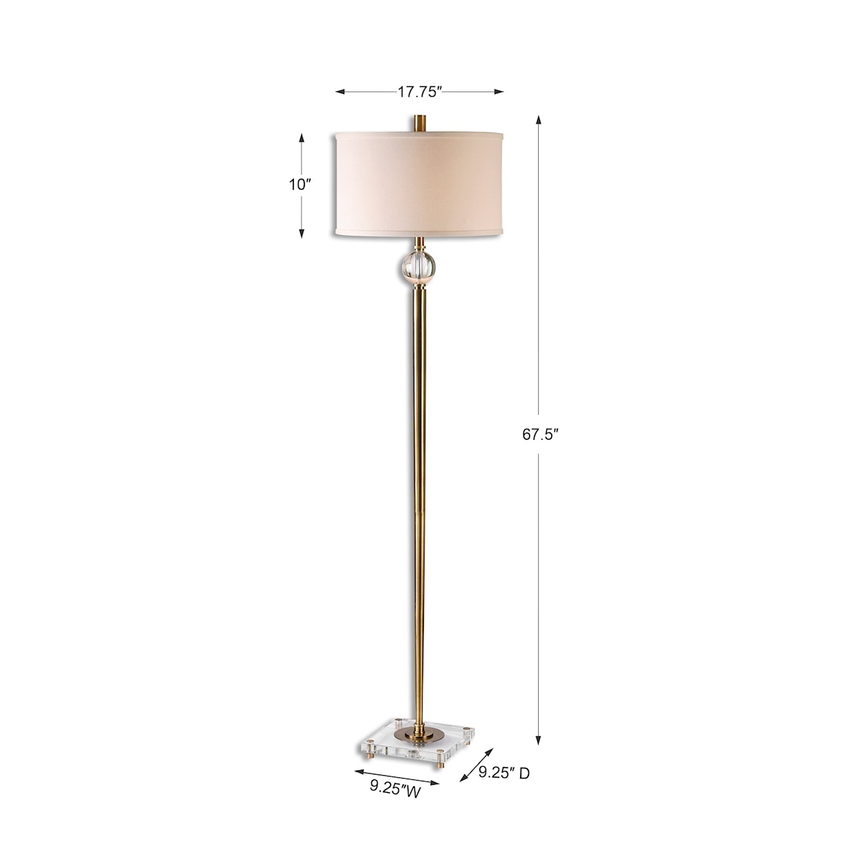 Uttermost Floor Lamps Mesita Brass Floor Lamp