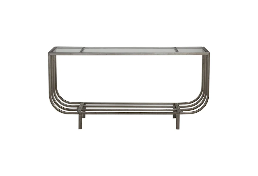 Accent Furniture - Occasional Tables Arlice Bright Silver Console Table by Uttermost at Del Sol Furniture