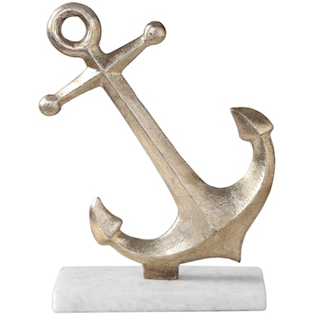 Drop Anchor Antique Gold Sculpture