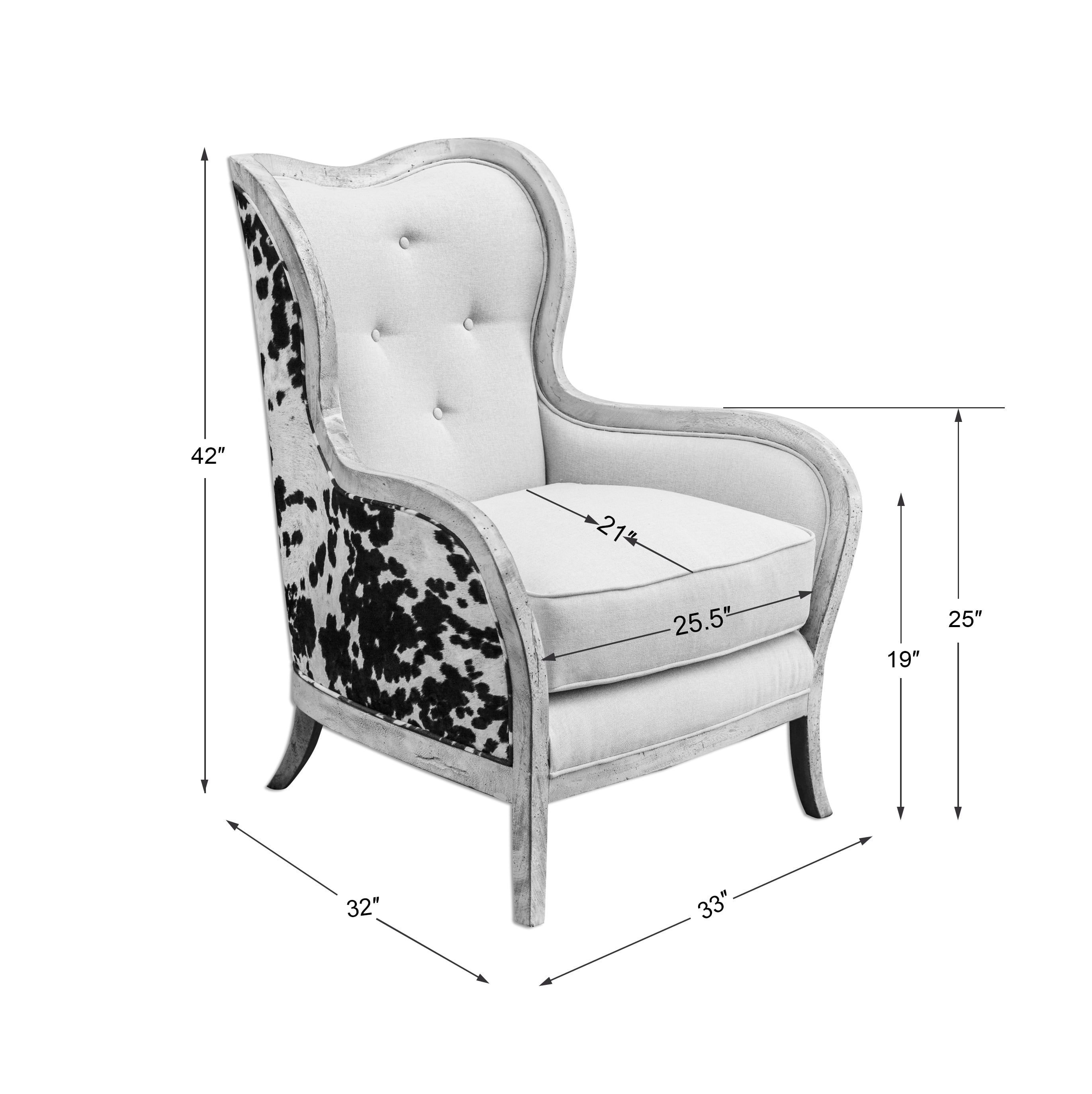 White high discount back accent chair