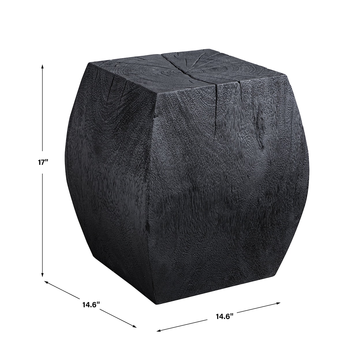 Uttermost Grove Grove Black Wooden Accent Stool