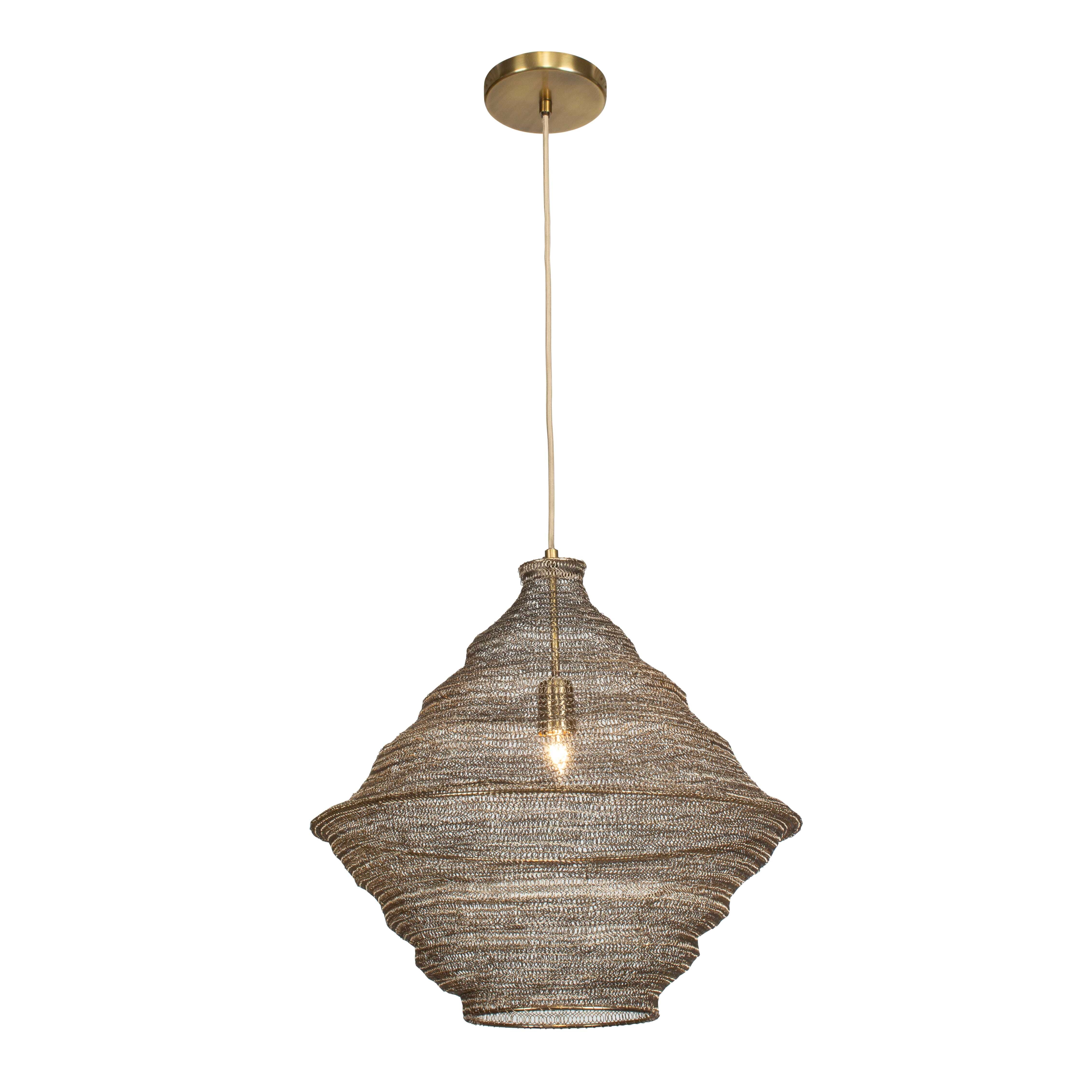 Uttermost Sigh Sigh Woven Brass 1 Light Pendant