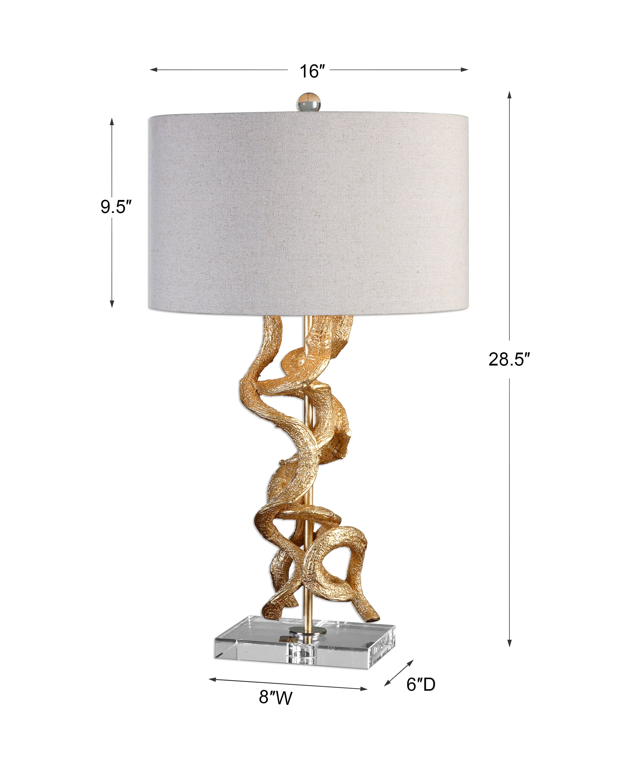 Uttermost Table Lamps Twisted Vines Gold Table Lamp