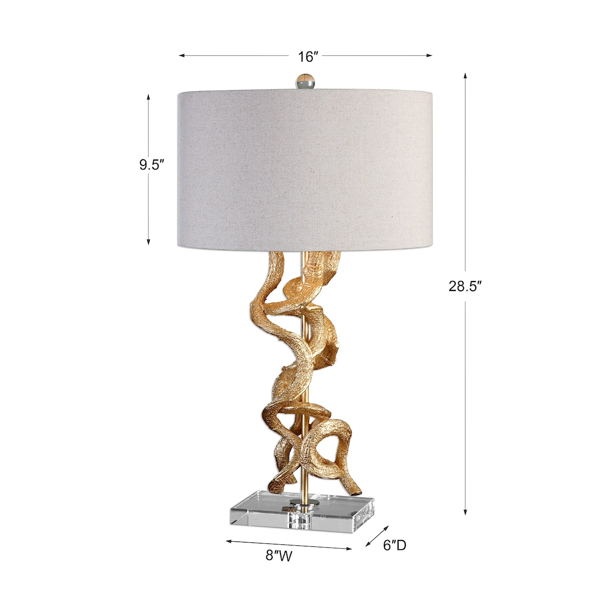 Uttermost Table Lamps Twisted Vines Gold Table Lamp