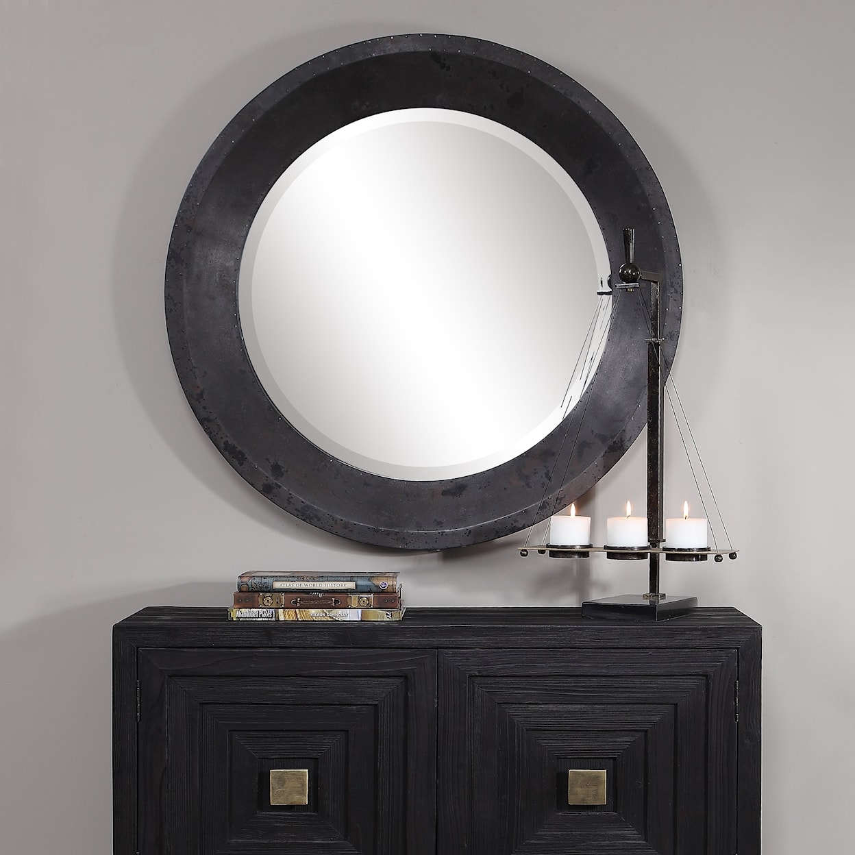Uttermost Mirrors - Round Frazier Round Industrial Mirror