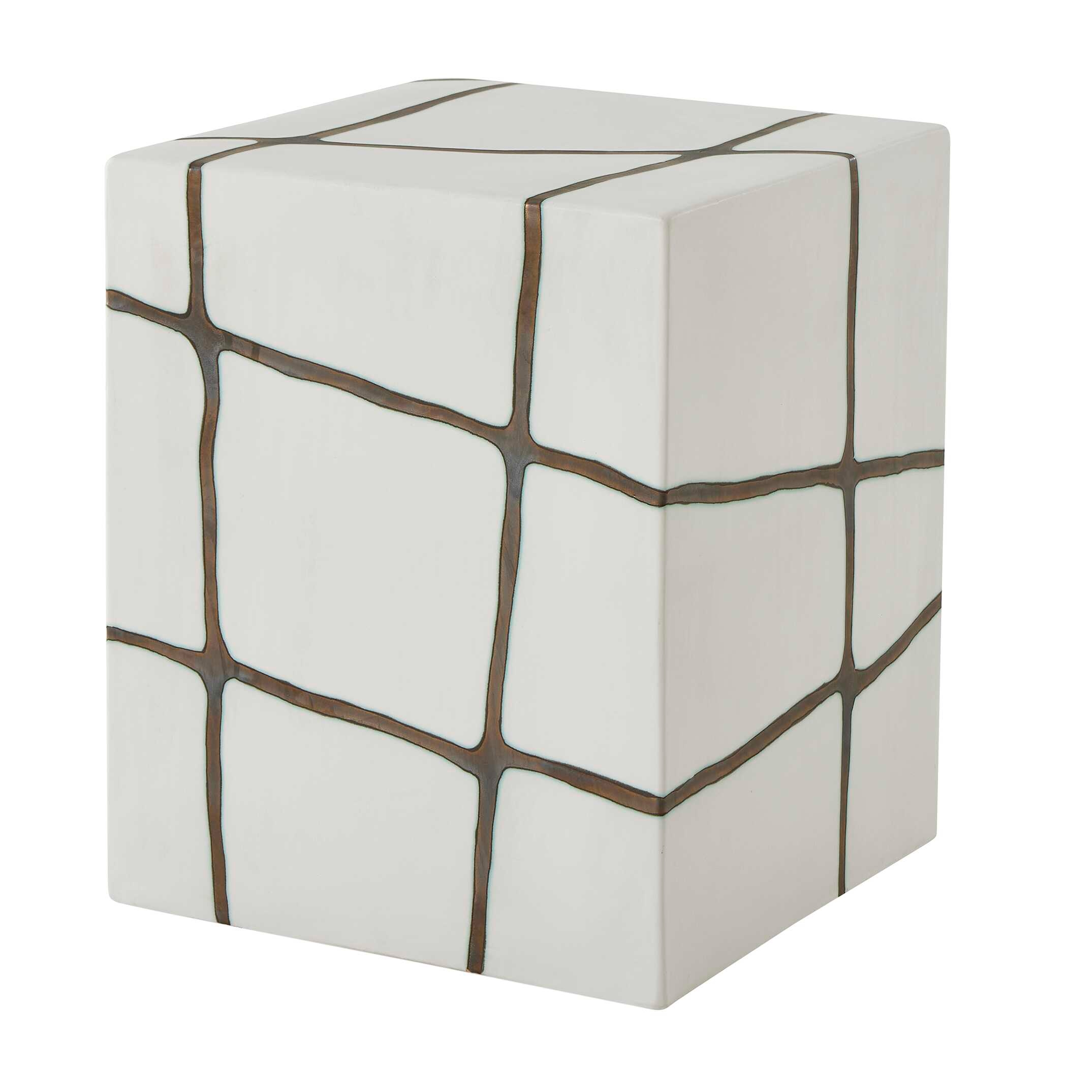 Rocklyn White Cube Garden Stool