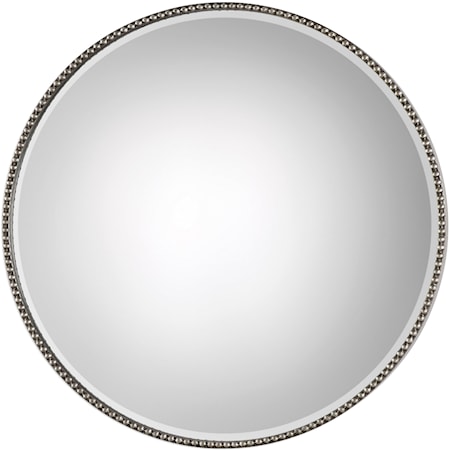 Stefania Beaded Round Mirror