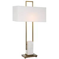 Contemporary White Marble Table Lamp