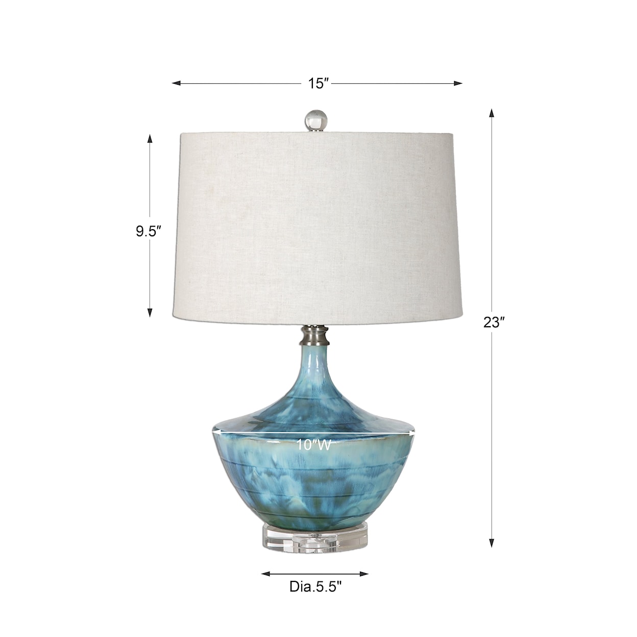 Uttermost Table Lamps Chasida Blue Ceramic Lamp