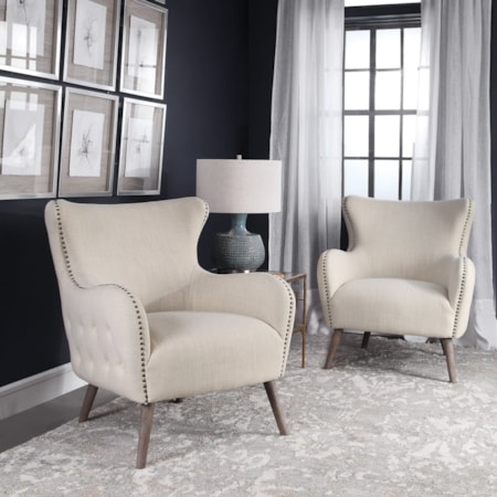 Donya Cream Accent Chair