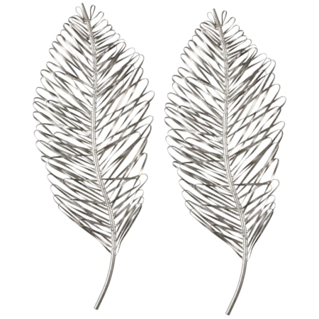 Leaflets Silver Wall Art (Set of 2)