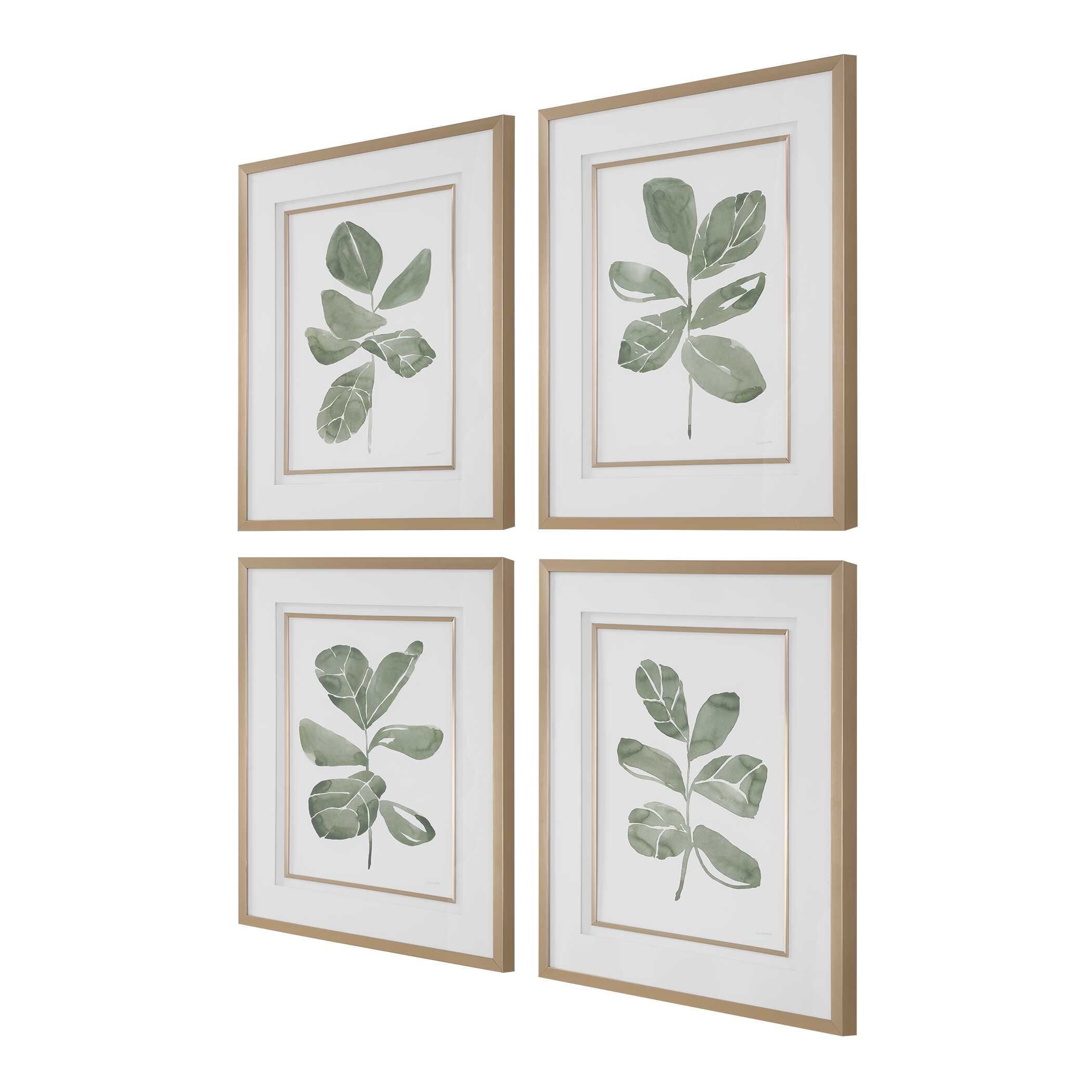 Fiddle Head Leaf Botanical Prints Set/4