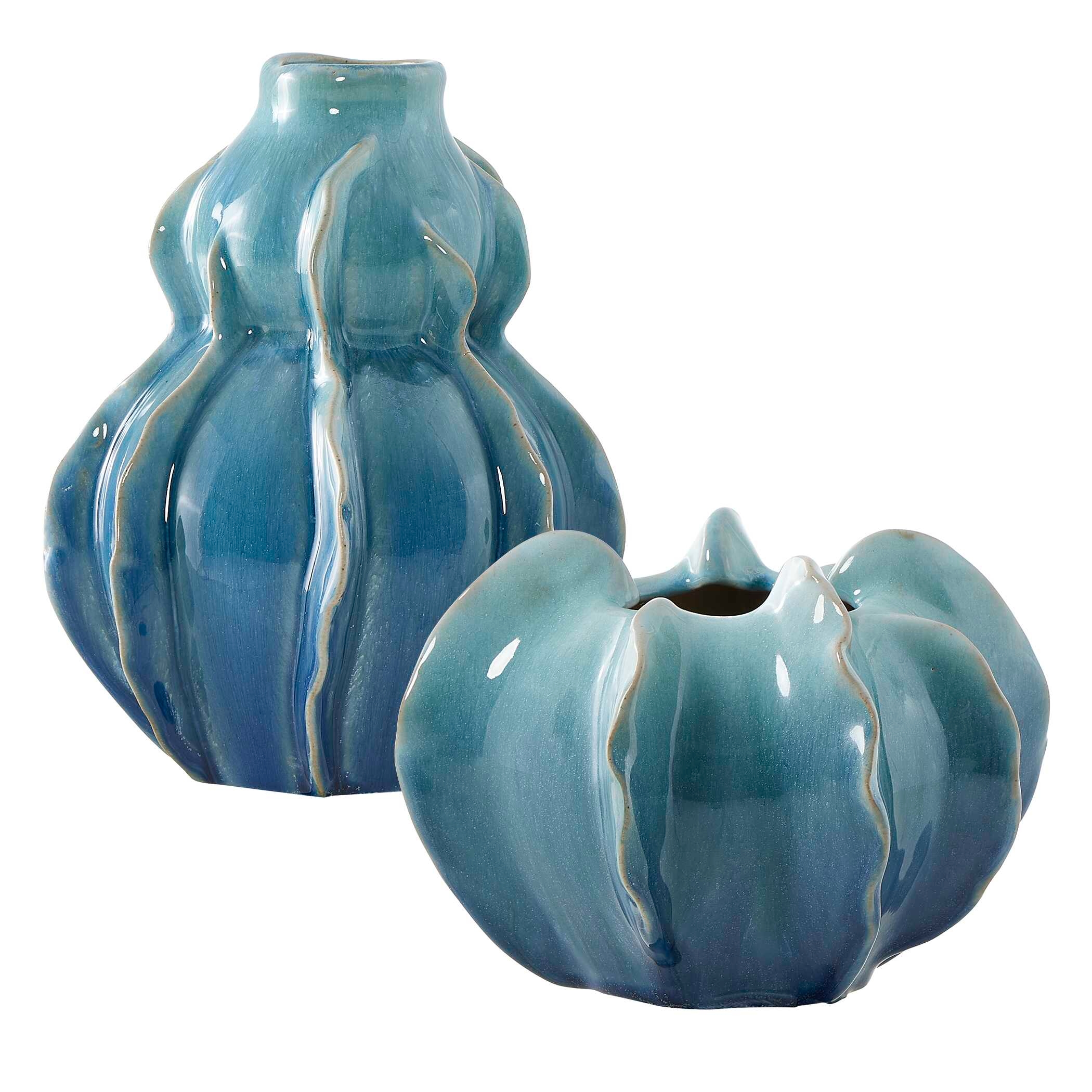 Uttermost Ocean Wave Ocean Wave Outdoor Glazed Vases