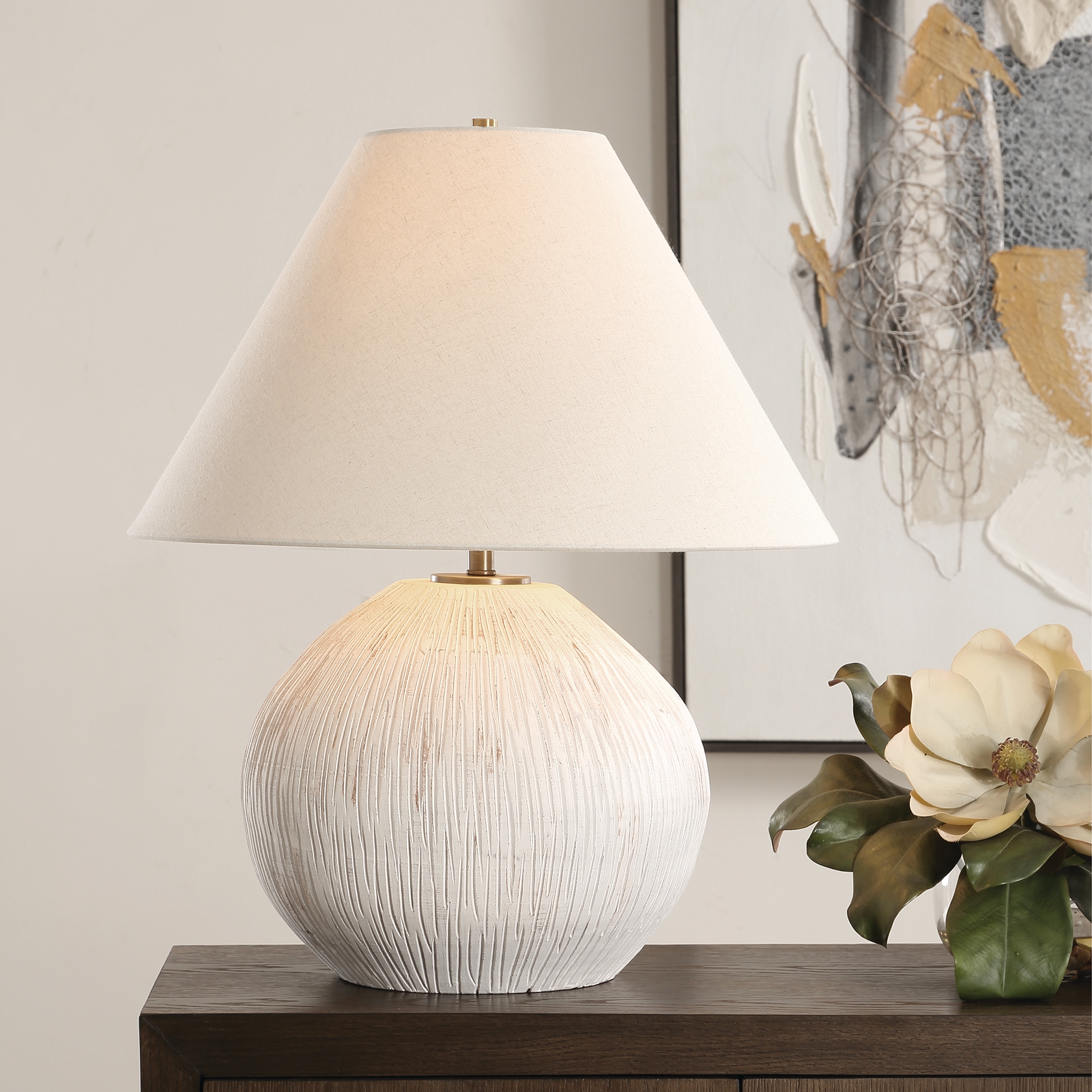 Uttermost Meryl Meryl Aged White Table Lamp