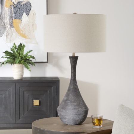 Helston Dark Charcoal Table Lamp