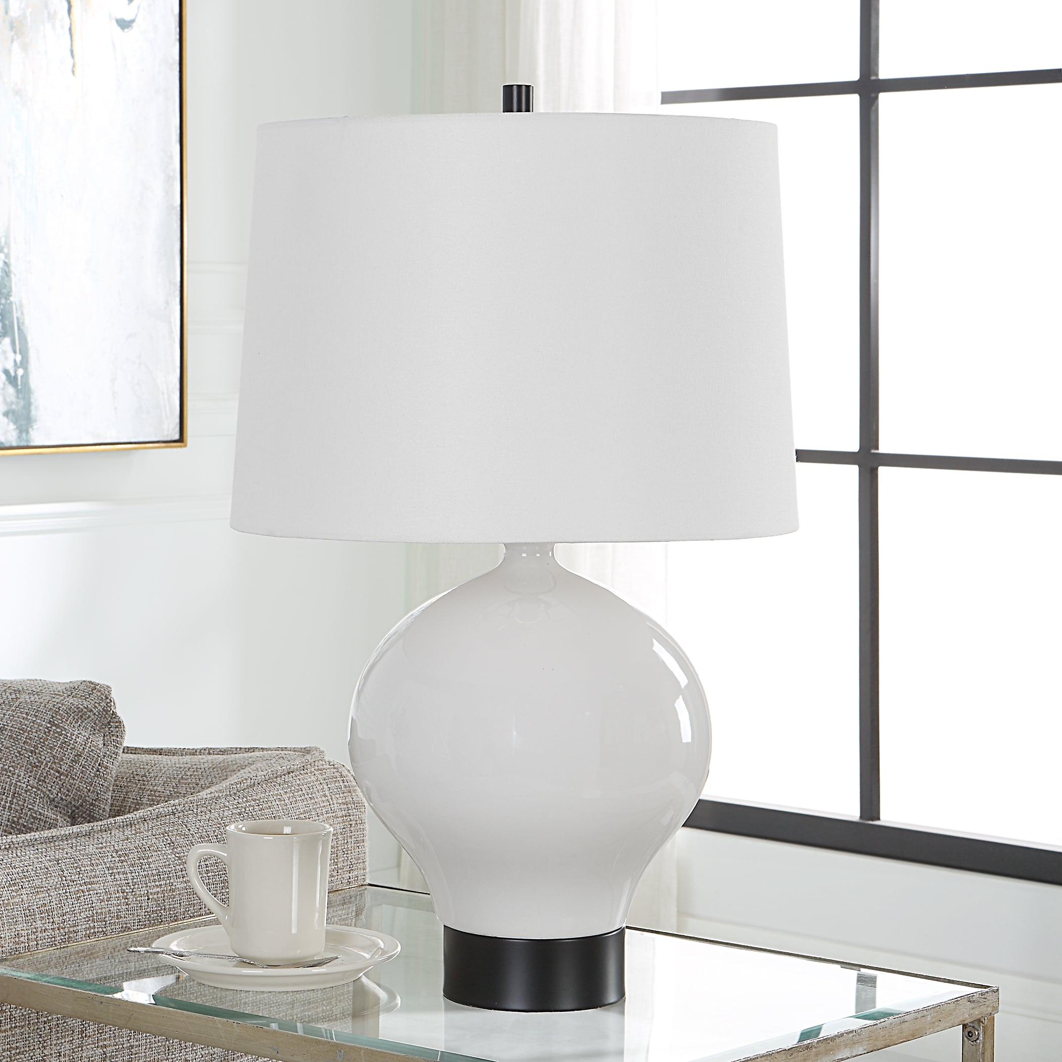 Gloss White Table Lamp