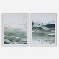 Set of 2 Emerald Daze Abstract Prints