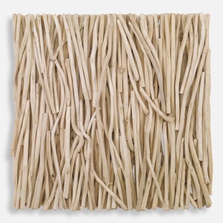 Square Bleached Wood Wall Decor