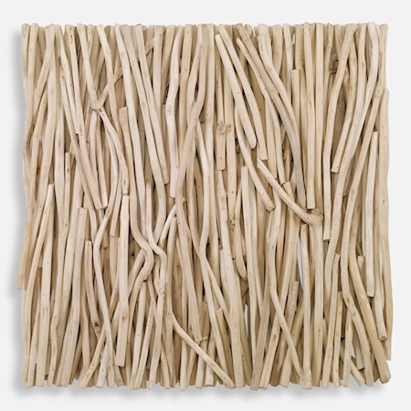 Square Bleached Wood Wall Decor