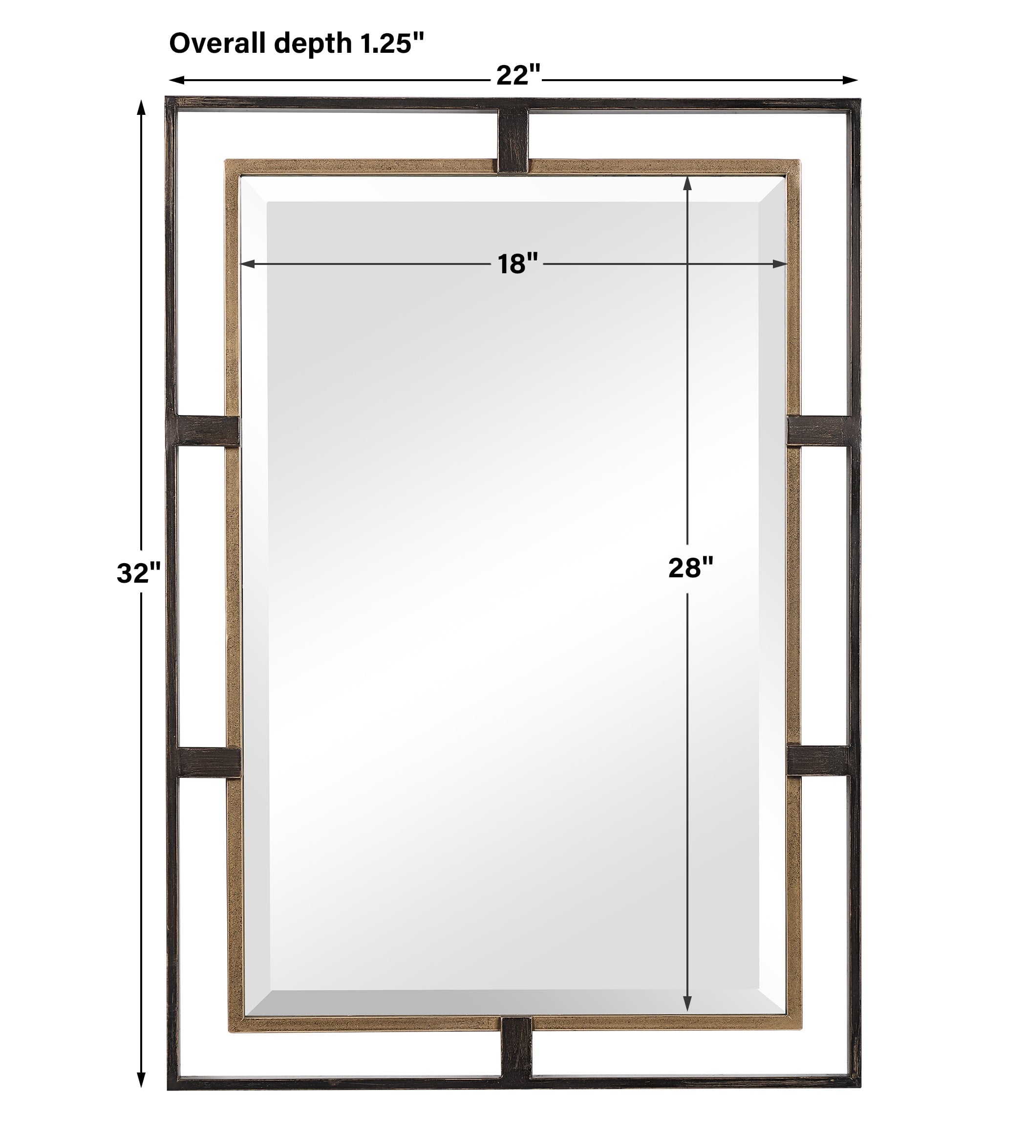 Uttermost Mirrors Carrizo Gold & Bronze Rectangle Mirror