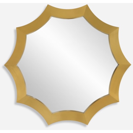 Brushed Brass Round Mirror