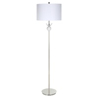 Contemporary Nickel Floor Lamp with Crystal Accents