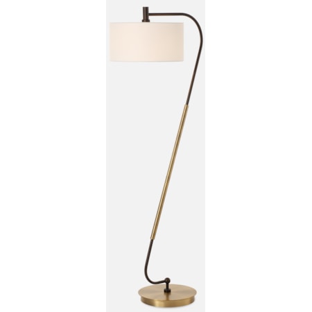 Irwin Curved Brass Floor Lamp