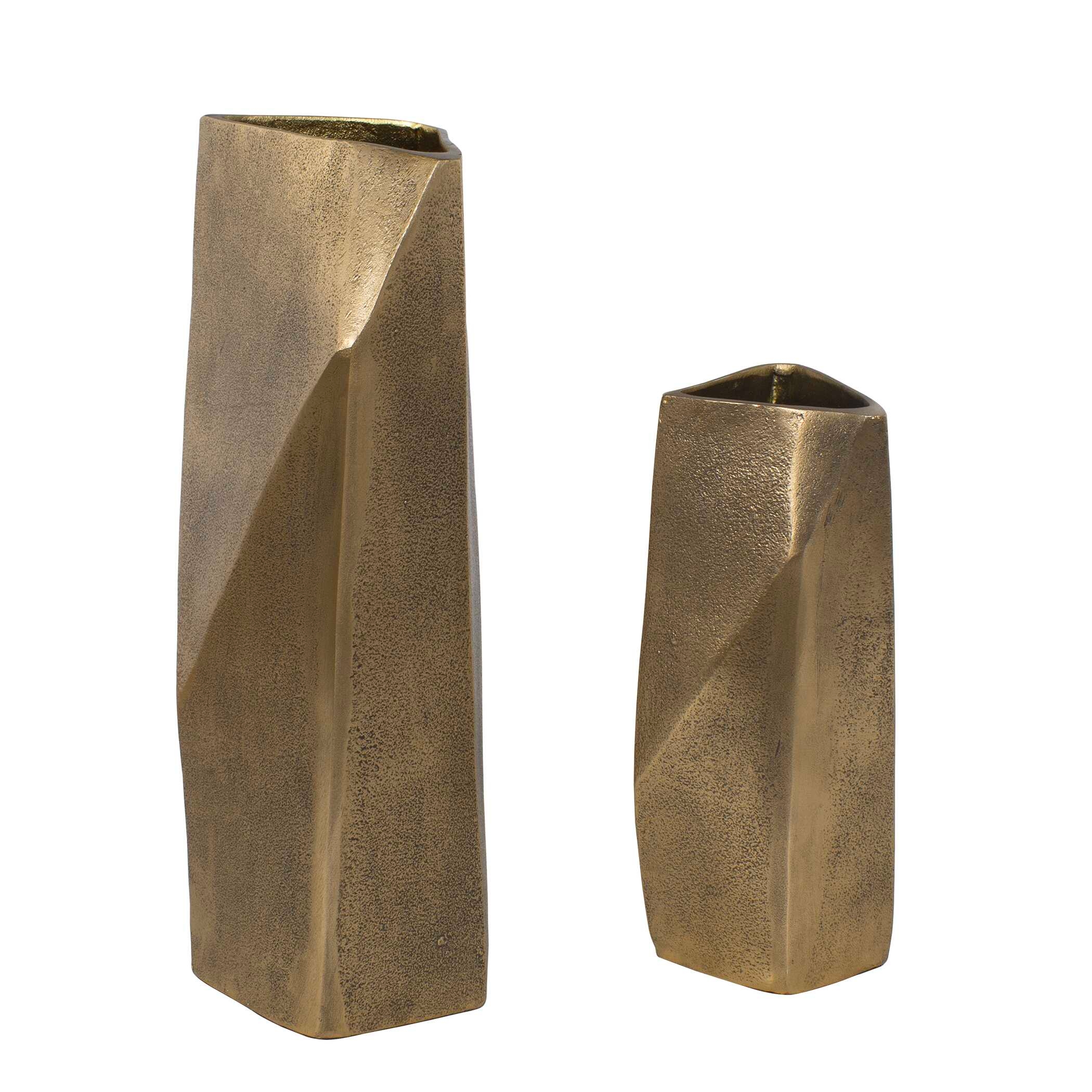 Geoform Indoor-Outdoor Brass Vases