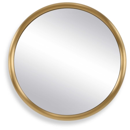 Atkinson Modern Brass Round Mirror