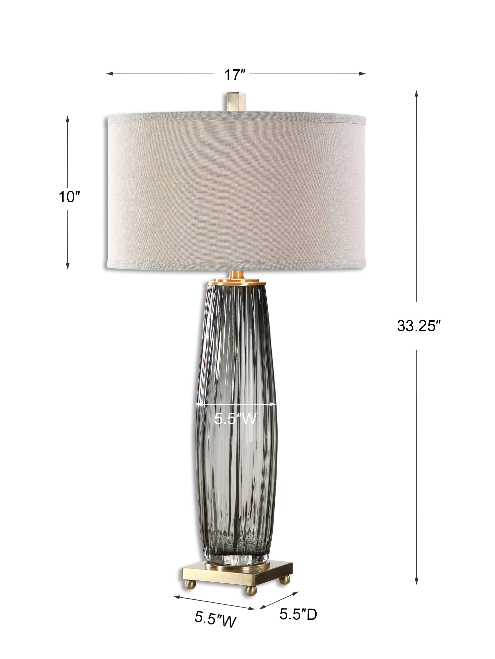 Uttermost Table Lamps Vilminore Gray Glass Table Lamp