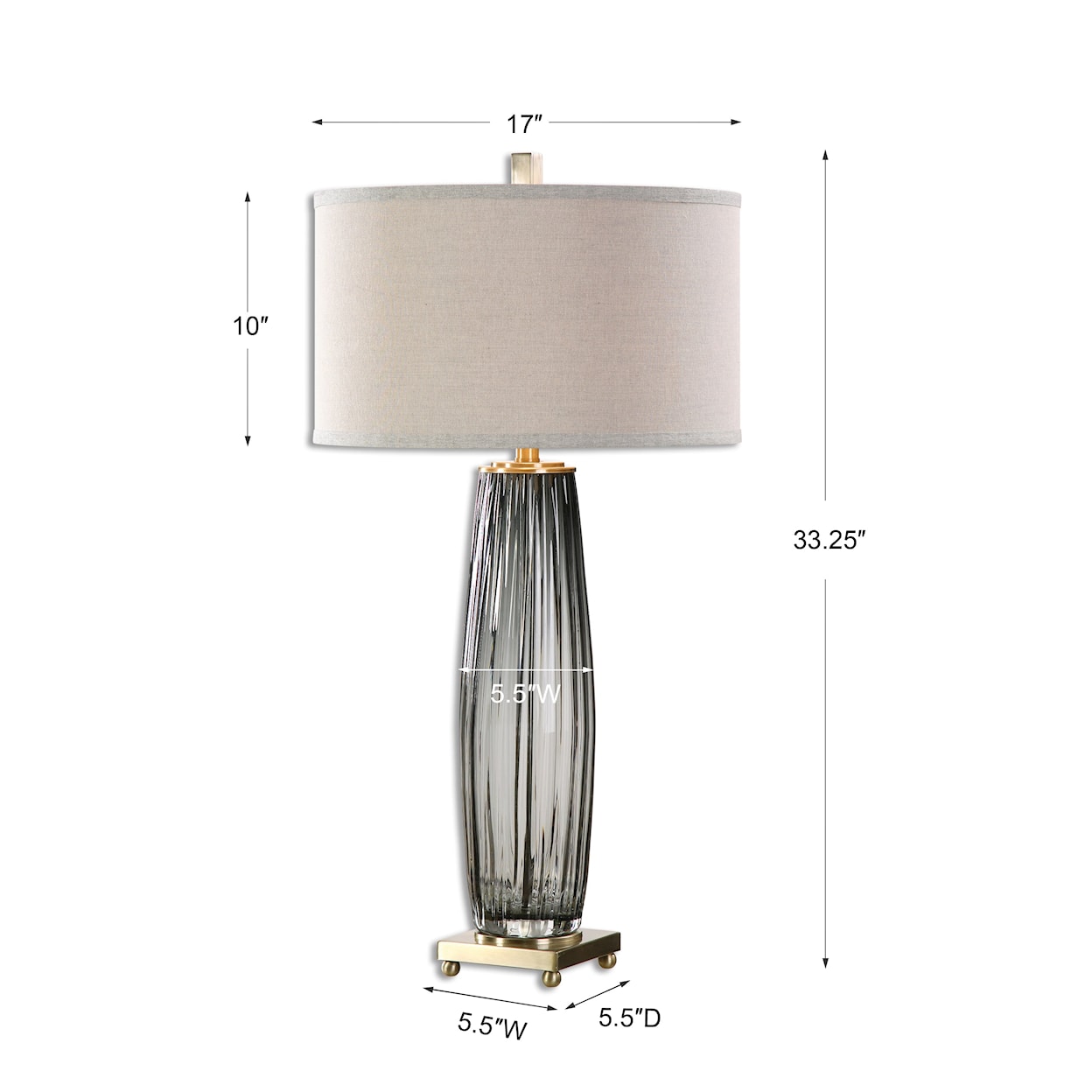 Uttermost Table Lamps Vilminore Gray Glass Table Lamp