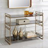 Uttermost Stacked Up Stacked Up Gray Glass Console Table