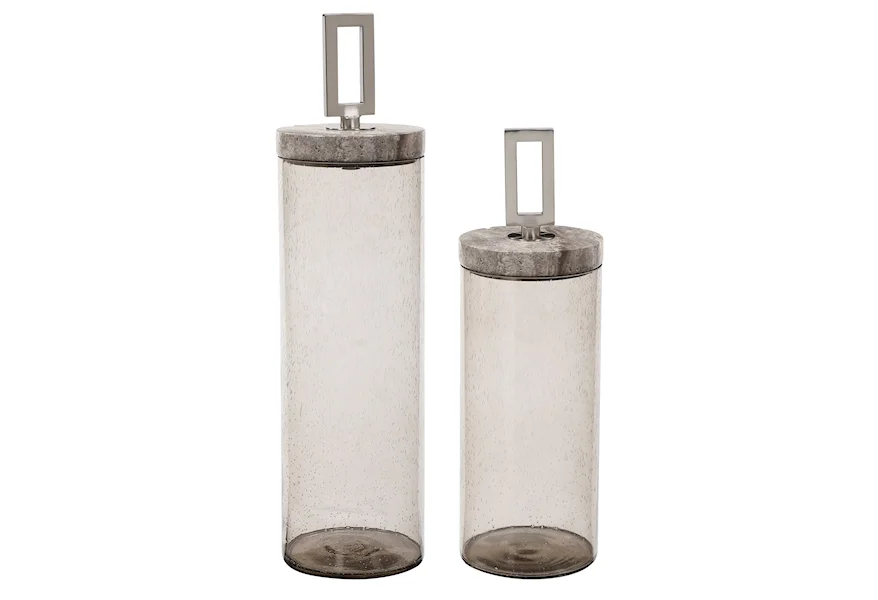 Accessories Seeded Glass Containers, S/2 by Uttermost at Jacksonville Furniture Mart