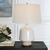 Uttermost Opal Opal Gloss White Table Lamp