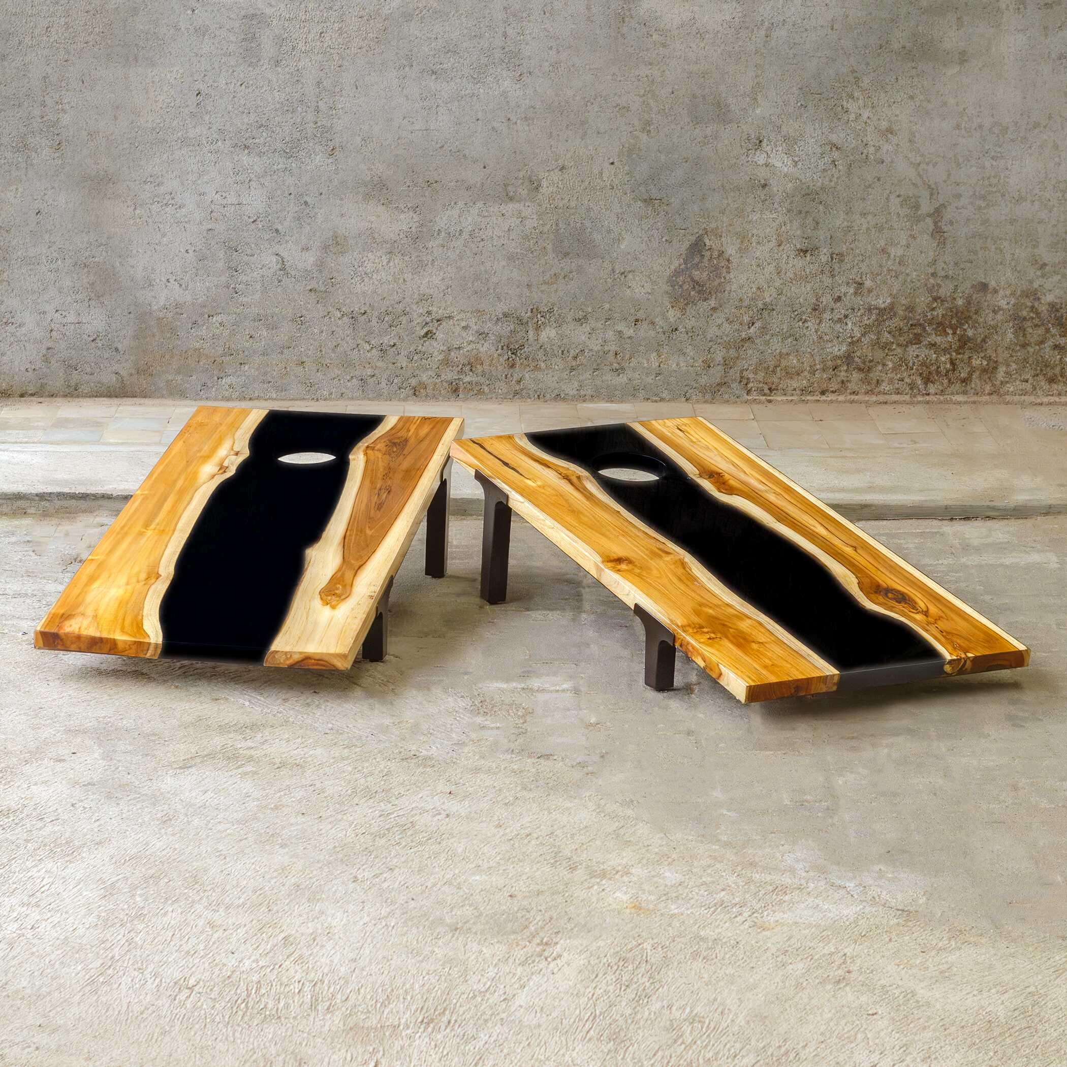 Uttermost Clearwood Cornhole Clearwood Black Cornhole Game