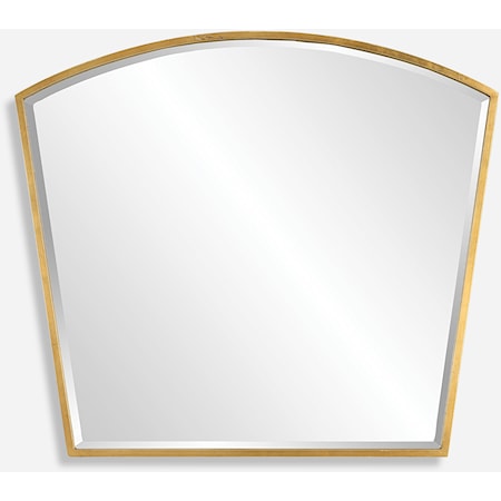 Arched Wall Mirror with Gold Mirror Trim