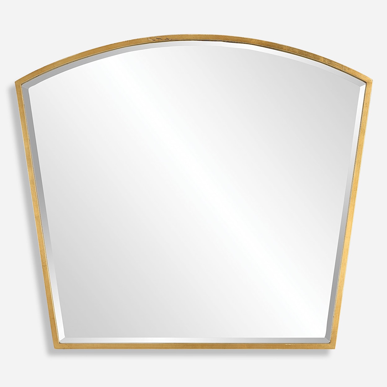 Uttermost Boundary Arched Wall Mirror with Gold Mirror Trim