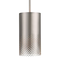 Manheim 1 Light Nickel Cylinder Pendant